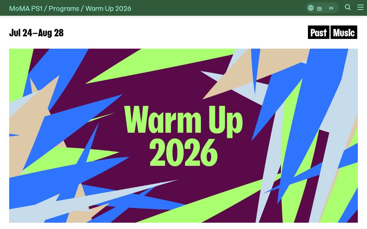Screenshot of https://www.momaps1.org/en/programs/800-warm-up-2026